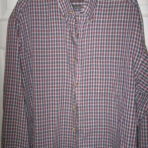 Van Heusen Broadcloth Button-Down Dress Shirt Men's 16-16 1/2 34/35 Plaid